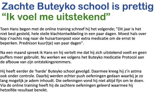 Hyperventilatie, astma, Buteyko methode